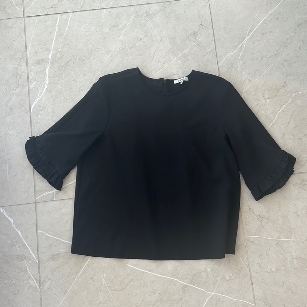 Ganni Black Blouse